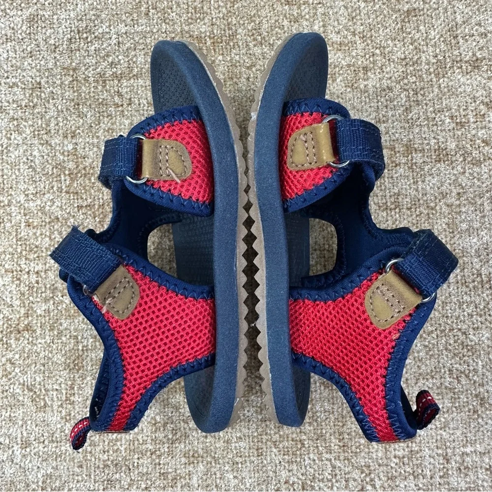 OshKosh B’gosh Tetris Blue/Red/Tan Sport Sandals Unisex Size 10
